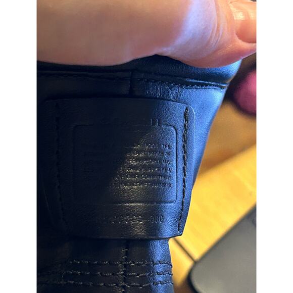 Coach Biker Combat Goth Mid Black Leather Calf Round Toe Lace up Combat Boots - Picture 12 of 12